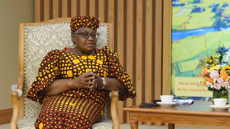 Phát biểu tại buổi tiếp, Tổng Giám đốc WTO Ngozi Okonjo-Iweala đánh giá Việt Nam là một câu chuyện thành công về vươn lên phát triển kinh tế-xã hội. Tuy nhiên, Tổng Giám đốc WTO cho rằng, thành công của Việt Nam chưa được biết đến nhiều trên thế giới; bà mong muốn được Thủ tướng chia sẻ về những kinh nghiệm, bài học của Việt Nam để giới thiệu rộng rãi hơn với thế giới, truyền cảm hứng cho nhiều quốc gia khác. Phát biểu tại buổi tiếp, Tổng Giám đốc WTO Ngozi Okonjo-Iweala đánh giá Việt Nam là một câu chuyện thành công về vươn lên phát triển kinh tế-xã hội. Tuy nhiên, Tổng Giám đốc WTO cho rằng, thành công của Việt Nam chưa được biết đến nhiều trên thế giới; bà mong muốn được Thủ tướng chia sẻ về những kinh nghiệm, bài học của Việt Nam để giới thiệu rộng rãi hơn với thế giới, truyền cảm hứng cho nhiều quốc gia khác.