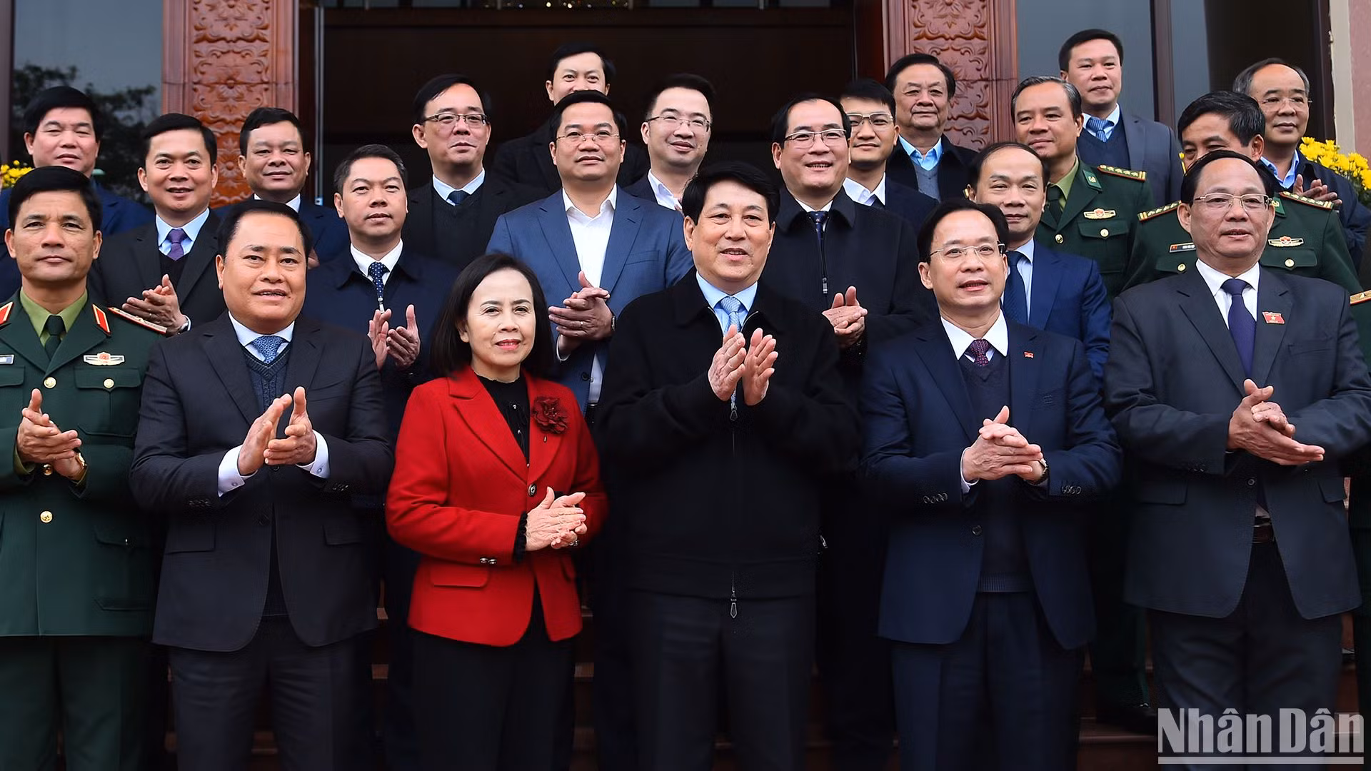 Chủ tịch nước Lương Cường với các đại biểu tại buổi làm việc. (Ảnh: Thủy Nguyên) Chủ tịch nước Lương Cường với các đại biểu tại buổi làm việc. (Ảnh: Thủy Nguyên)