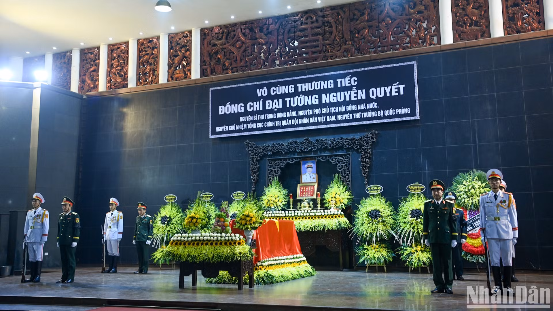 Lễ viếng đồng chí Đại tướng Nguyễn Quyết được cử hành trọng thể tại Nhà tang lễ quốc gia, số 5 Trần Thánh Tông, thành phố Hà Nội. Lễ viếng đồng chí Đại tướng Nguyễn Quyết được cử hành trọng thể tại Nhà tang lễ quốc gia, số 5 Trần Thánh Tông, thành phố Hà Nội.