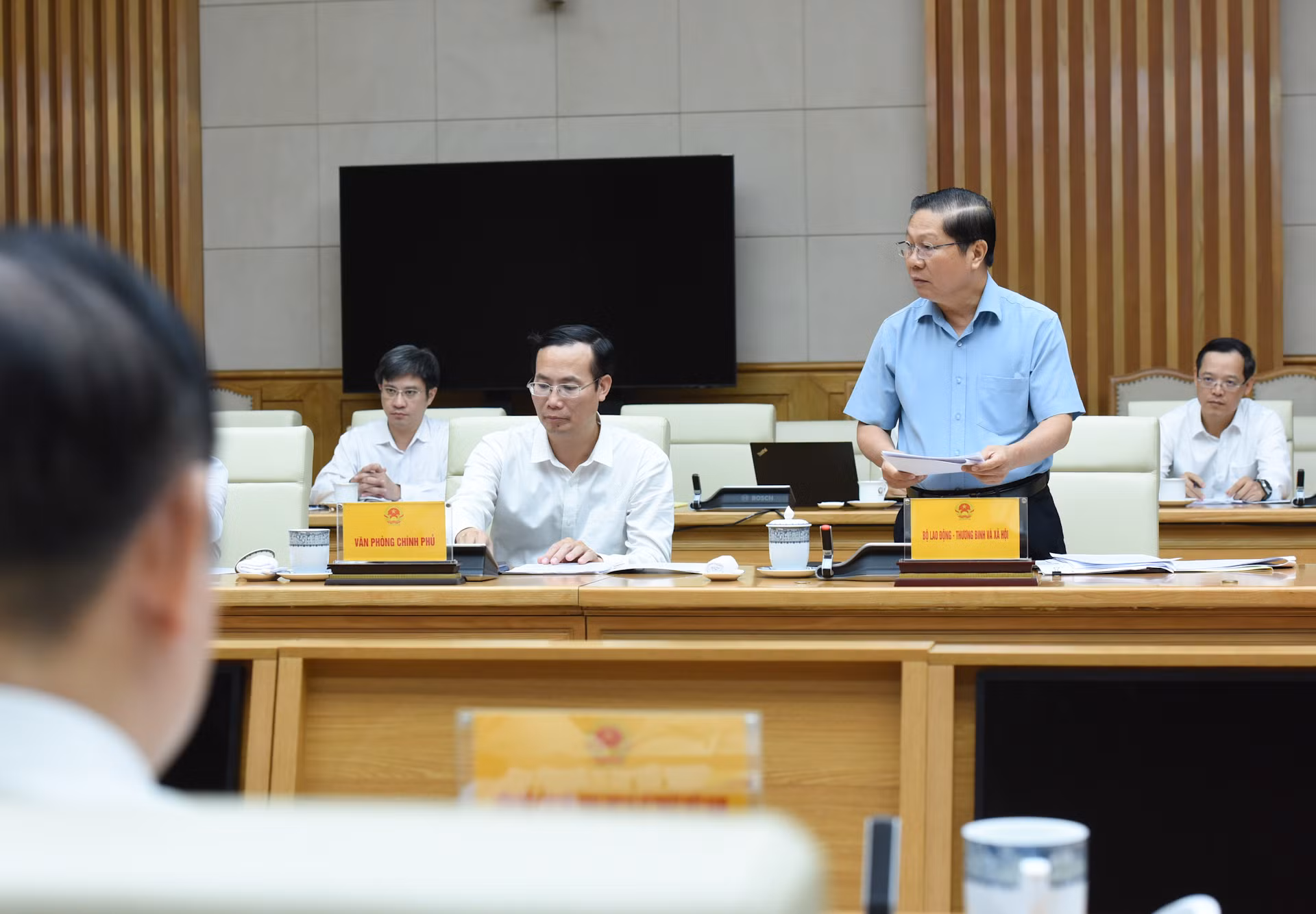 Đại diện lãnh đạo Bộ Lao động-Thương binh và Xã hội phát biểu.