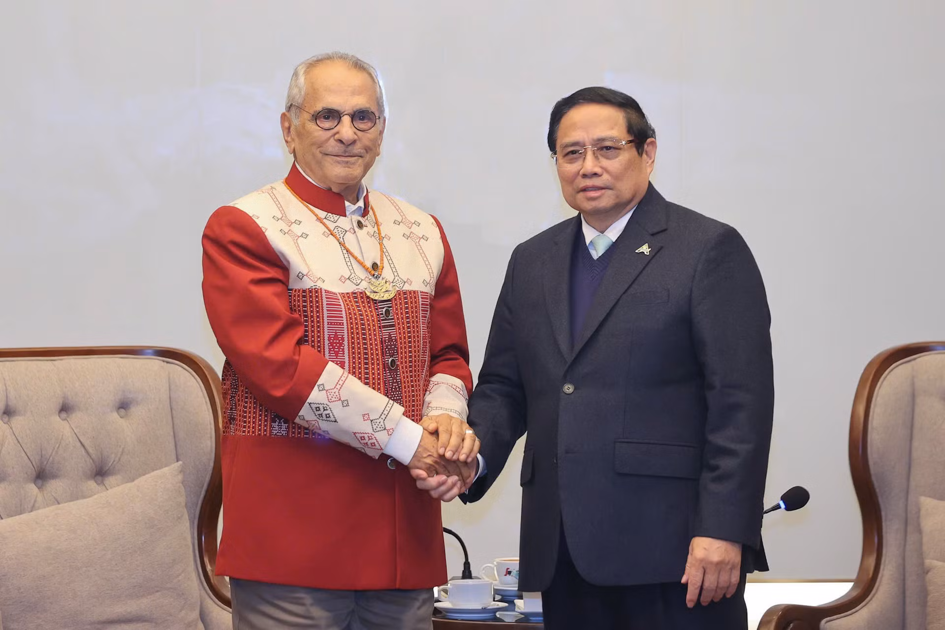 Thủ tướng Phạm Minh Chính và Tổng thống Timor-Leste Jose Ramos-Horta. Thủ tướng Phạm Minh Chính và Tổng thống Timor-Leste Jose Ramos-Horta.