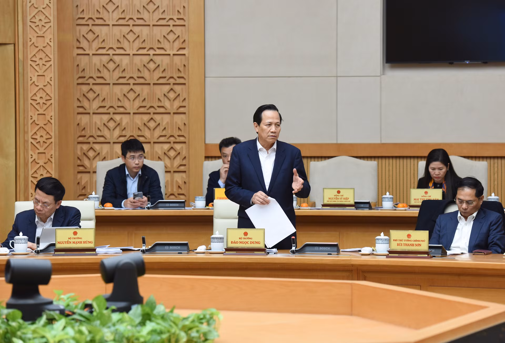 Bộ trưởng Lao động, Thương binh và Xã hội Đào Ngọc Dung phát biểu.