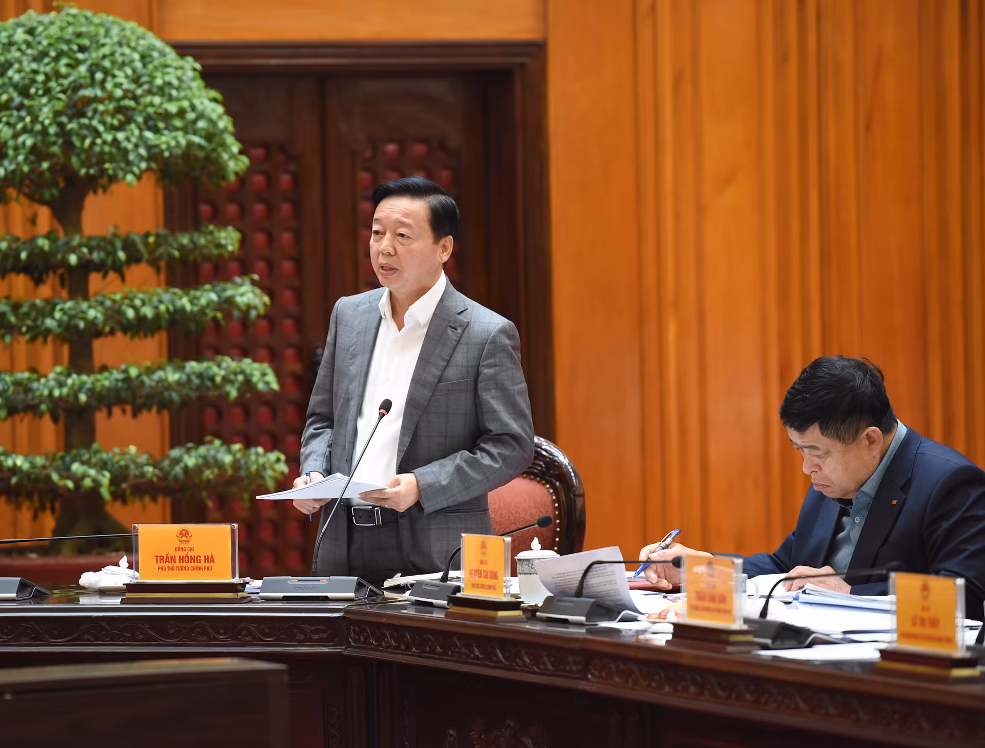Phó Thủ tướng Trần Hồng Hà phát biểu tại cuộc họp. Phó Thủ tướng Trần Hồng Hà phát biểu tại cuộc họp.