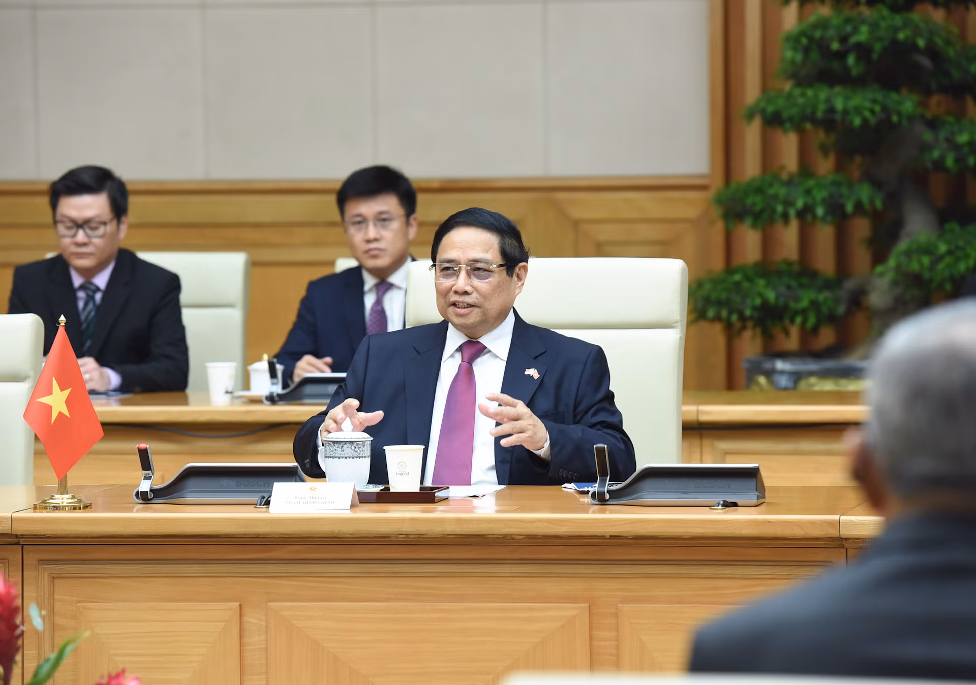 Thủ tướng Phạm Minh Chính phát biểu tại hội đàm. Thủ tướng Phạm Minh Chính phát biểu tại hội đàm.