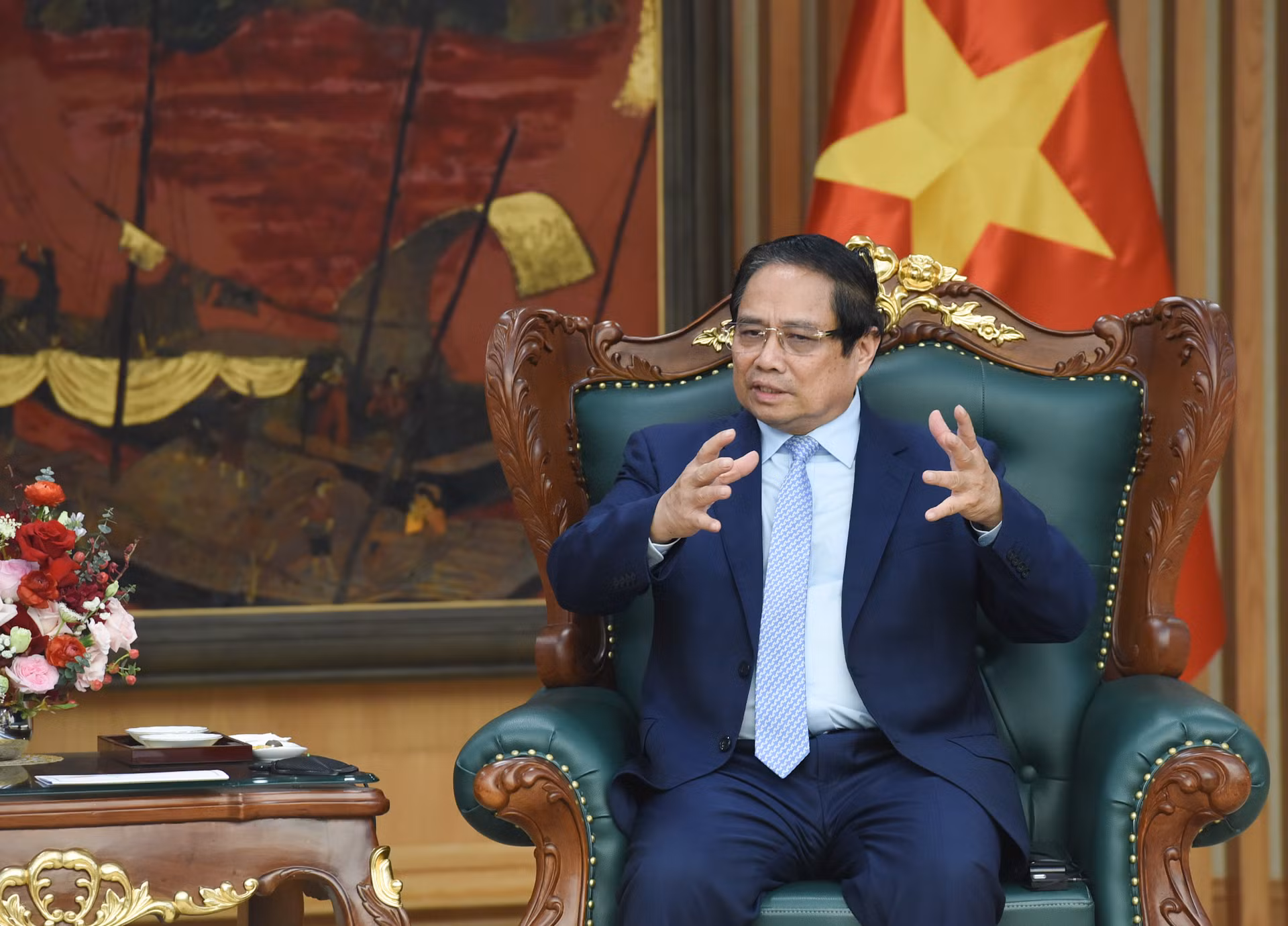 Thủ tướng Phạm Minh Chính phát biểu tại buổi tiếp. Thủ tướng Phạm Minh Chính phát biểu tại buổi tiếp.
