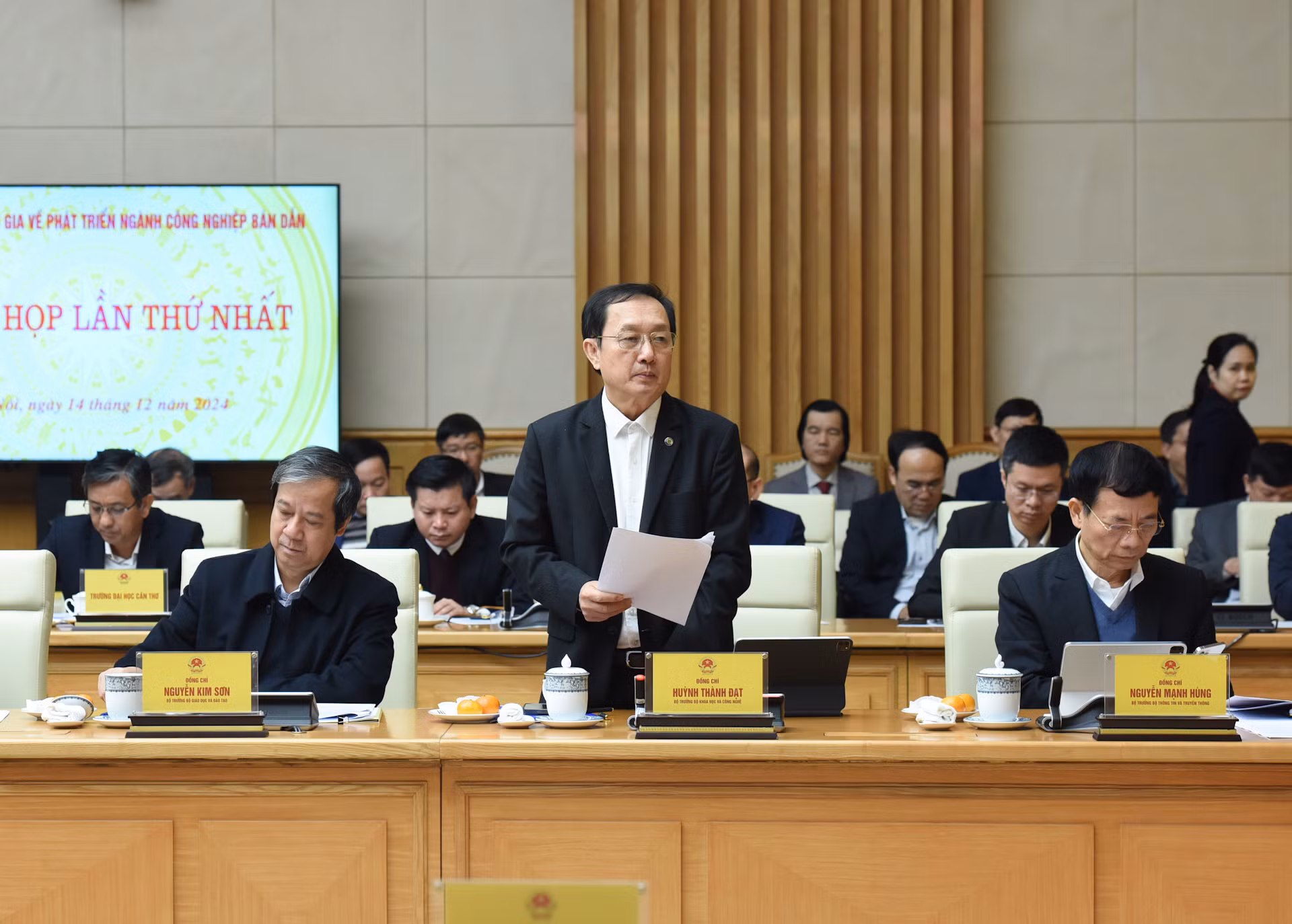 Bộ trưởng Khoa học và Công nghệ Huỳnh Thành Đạt phát biểu.