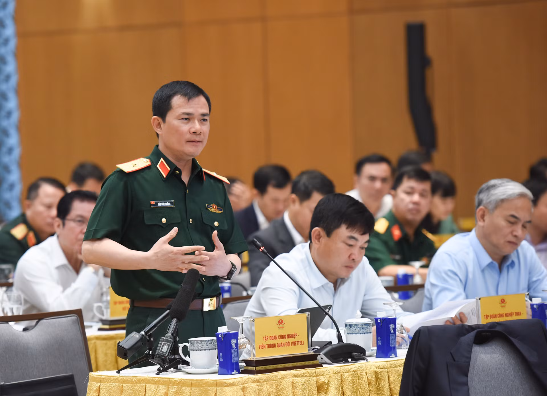 Thiếu tướng Tào Đức Thắng, Chủ tịch kiêm Tổng Giám đốc Tập đoàn Công nghiệp-Viễn thông Quân đội phát biểu.