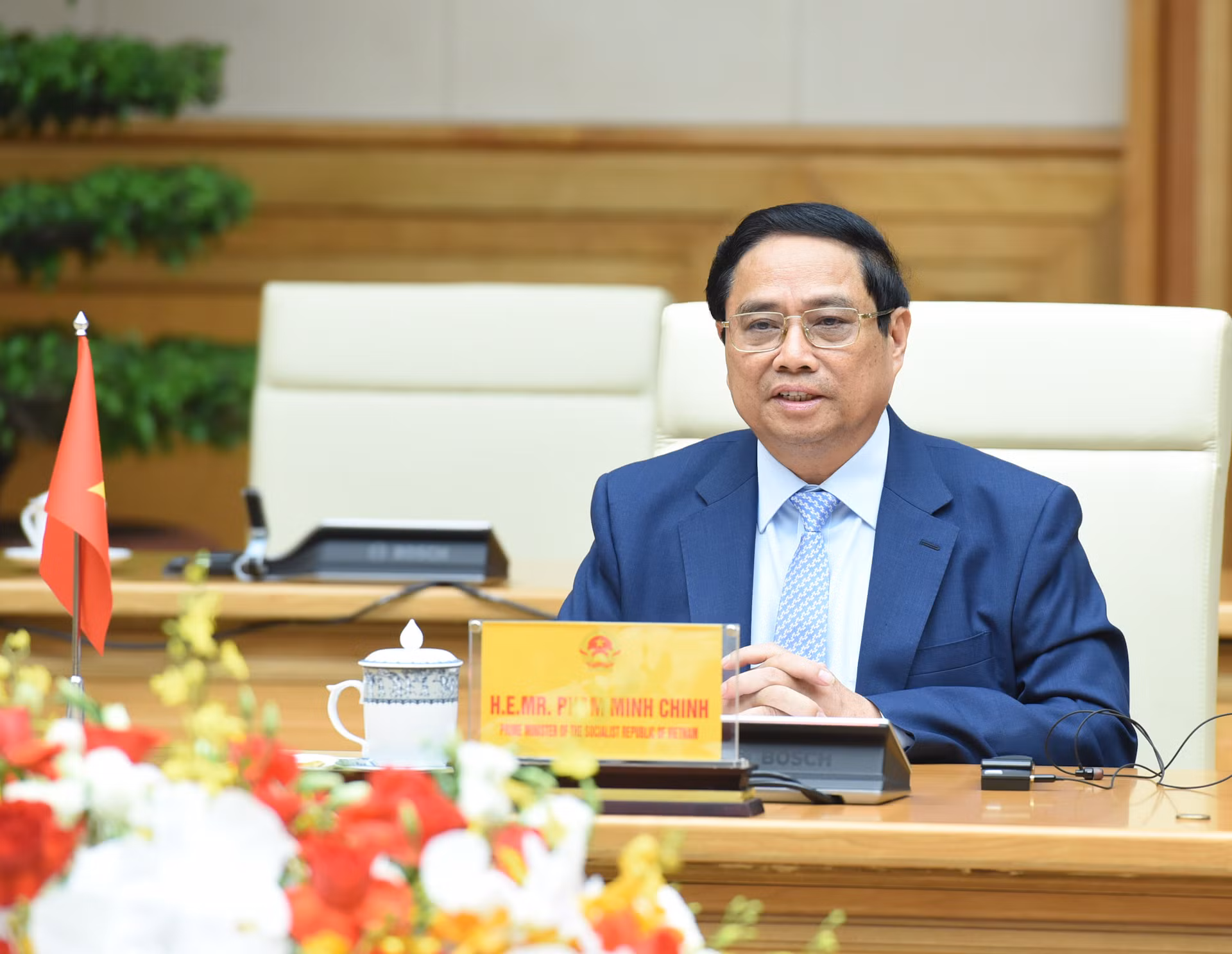 Thủ tướng Phạm Minh Chính phát biểu tại hội kiến.