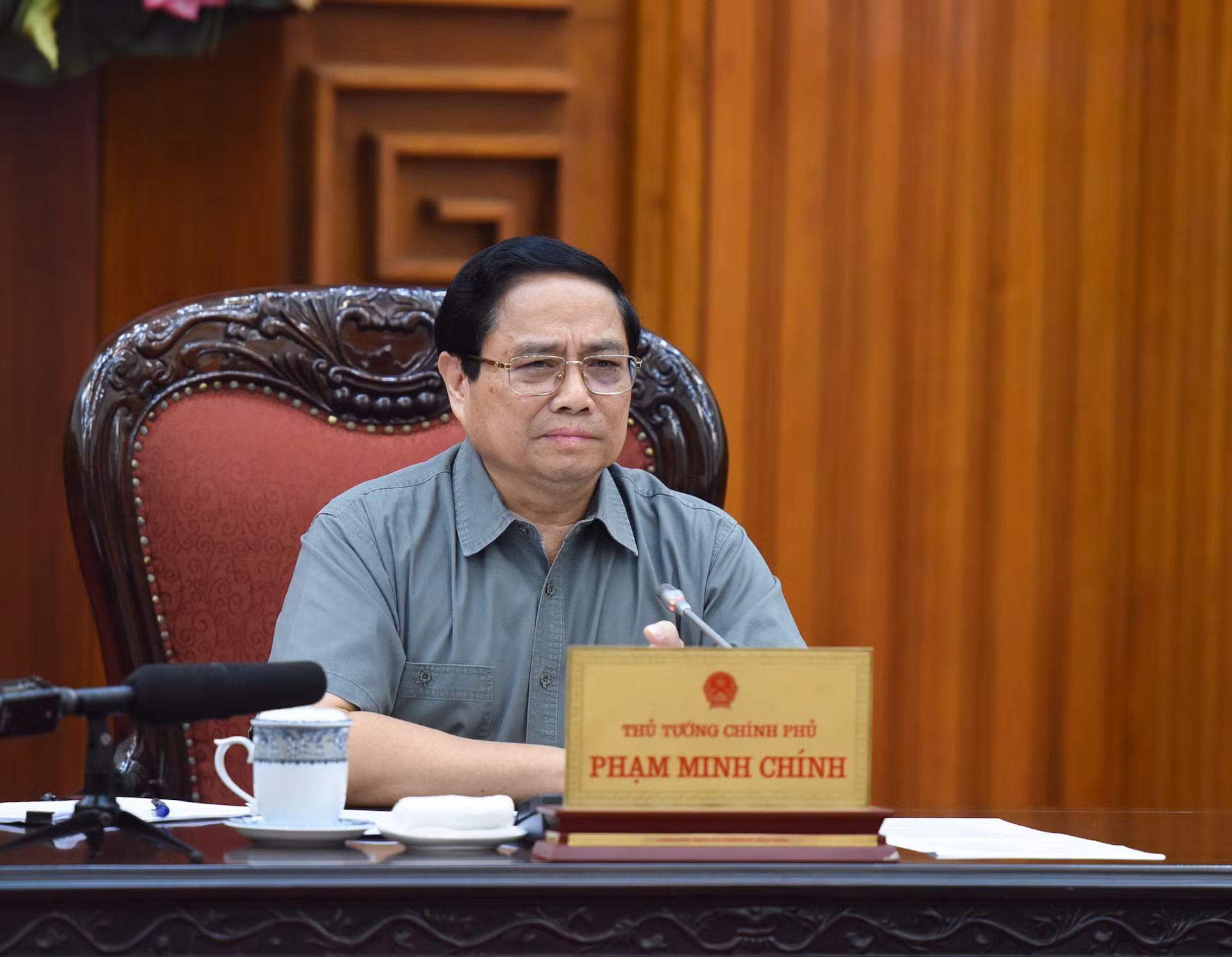 Thủ tướng Phạm Minh Chính phát biểu chỉ đạo tại cuộc họp. Thủ tướng Phạm Minh Chính phát biểu chỉ đạo tại cuộc họp.