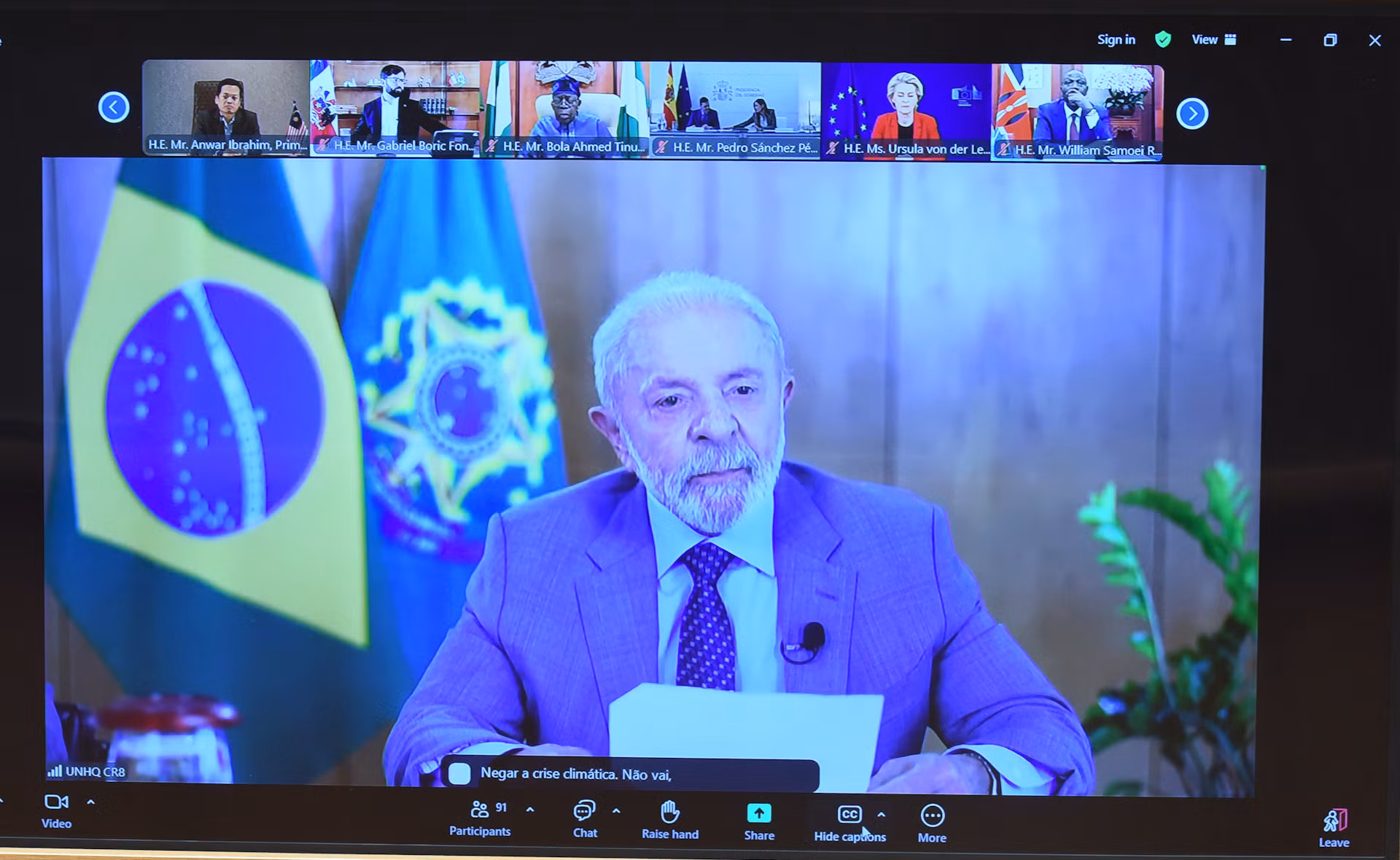 Tổng thống Brazil Luiz Inacio Lula da Silva phát biểu.