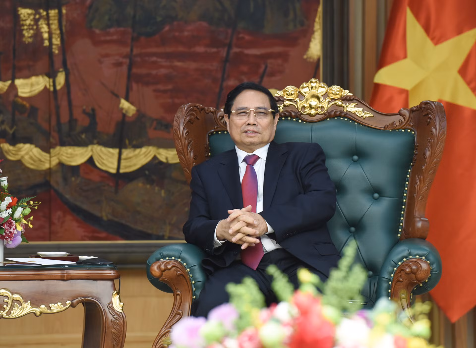 Thủ tướng Phạm Minh Chính phát biểu tại buổi tiếp.