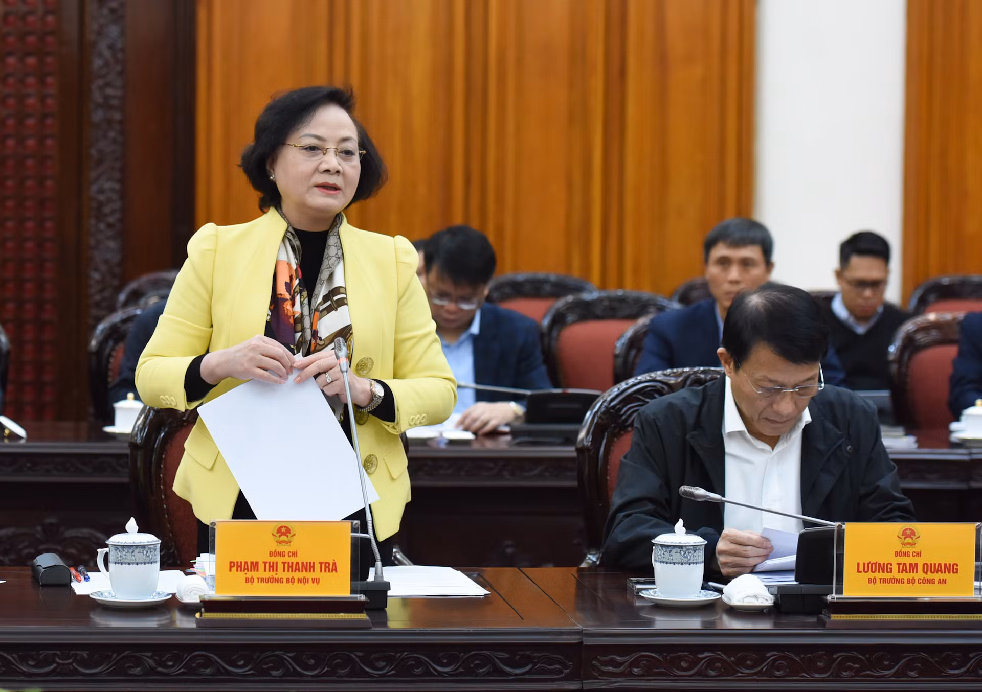 Bộ trưởng Nội vụ Phạm Thị Thanh Trà phát biểu. Bộ trưởng Nội vụ Phạm Thị Thanh Trà phát biểu.