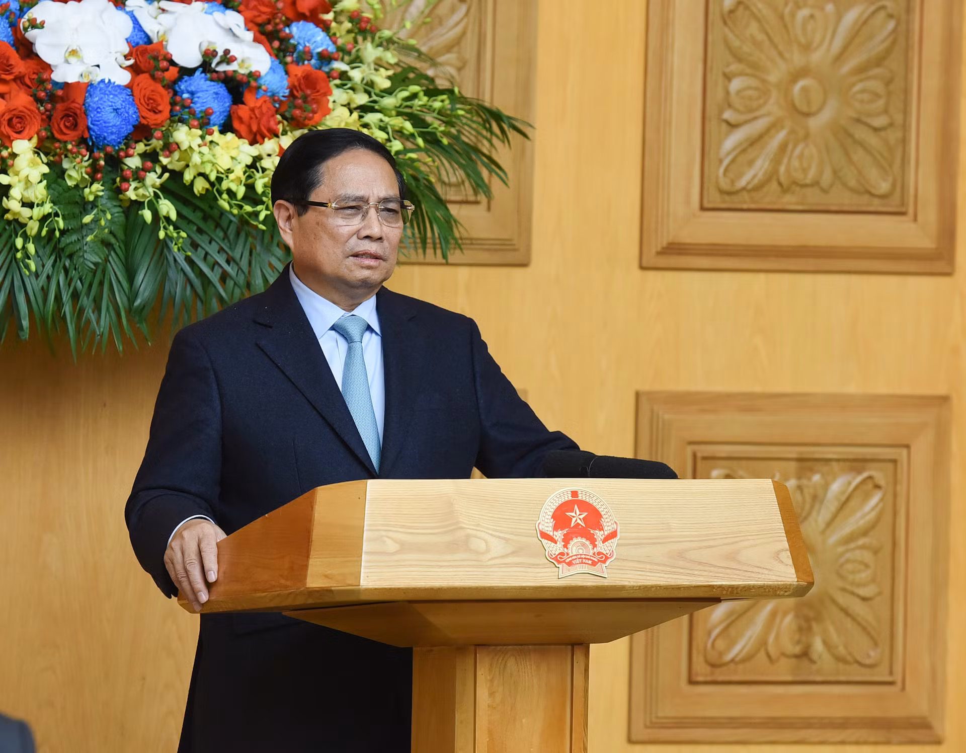 Thủ tướng Phạm Minh Chính phát biểu tại toạ đàm. Thủ tướng Phạm Minh Chính phát biểu tại toạ đàm.