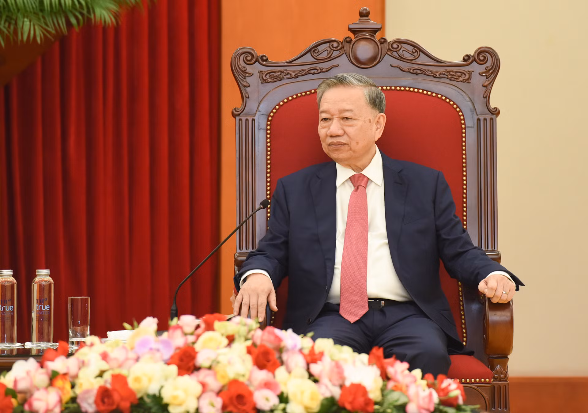 Tổng Bí thư Tô Lâm phát biểu tại buổi tiếp.