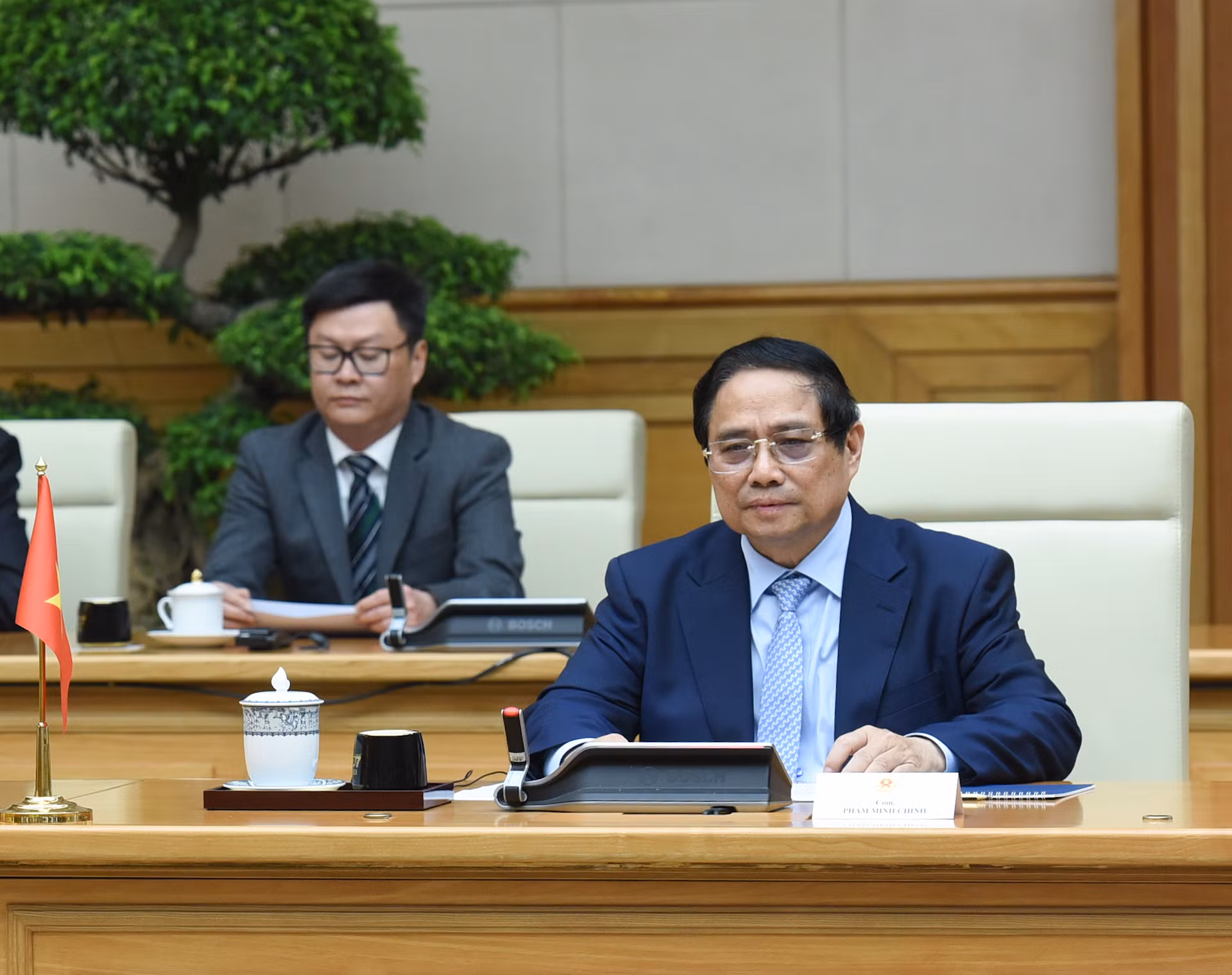 Thủ tướng Phạm Minh Chính phát biểu tại hội đàm.
