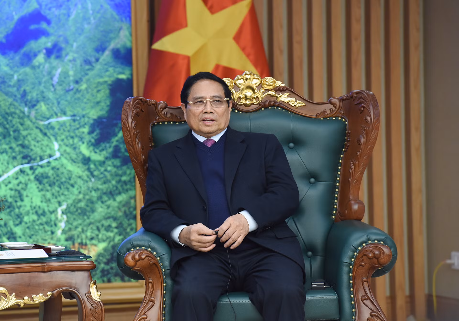 Thủ tướng Phạm Minh Chính phát biểu tại buổi tiếp.