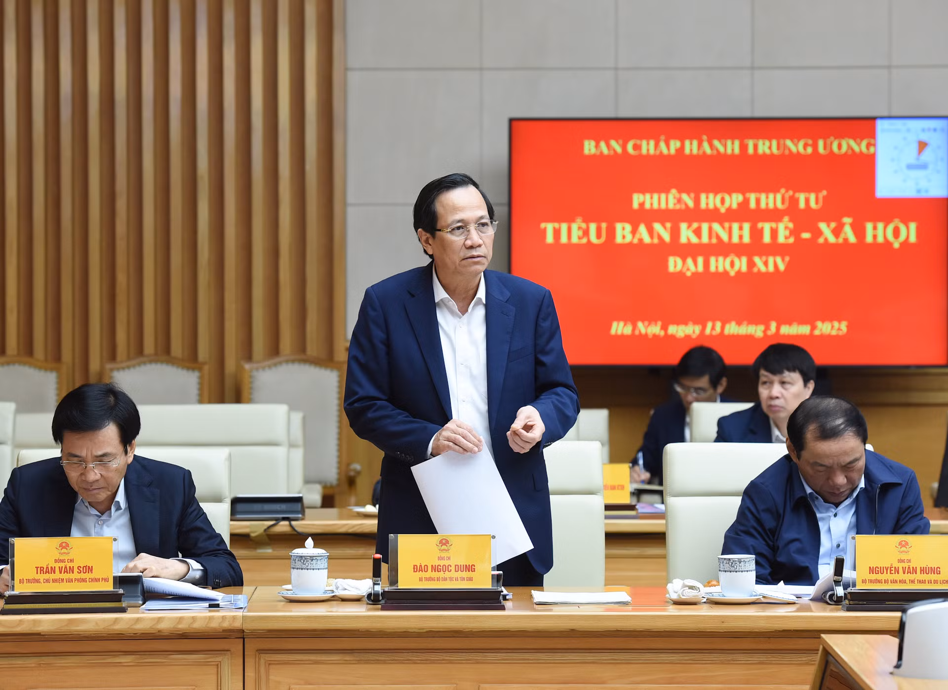 Bộ trưởng Dân tộc và Tôn giáo Đào Ngọc Dung phát biểu.