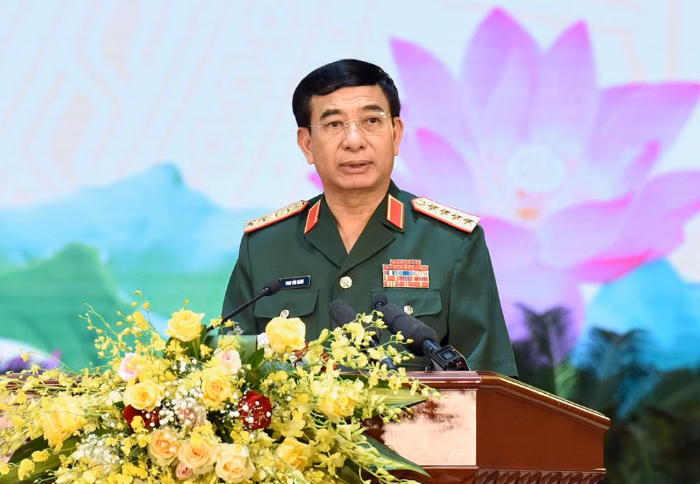 Đại tướng, Bộ trưởng Quốc phòng Phan Văn Giang phát biểu.