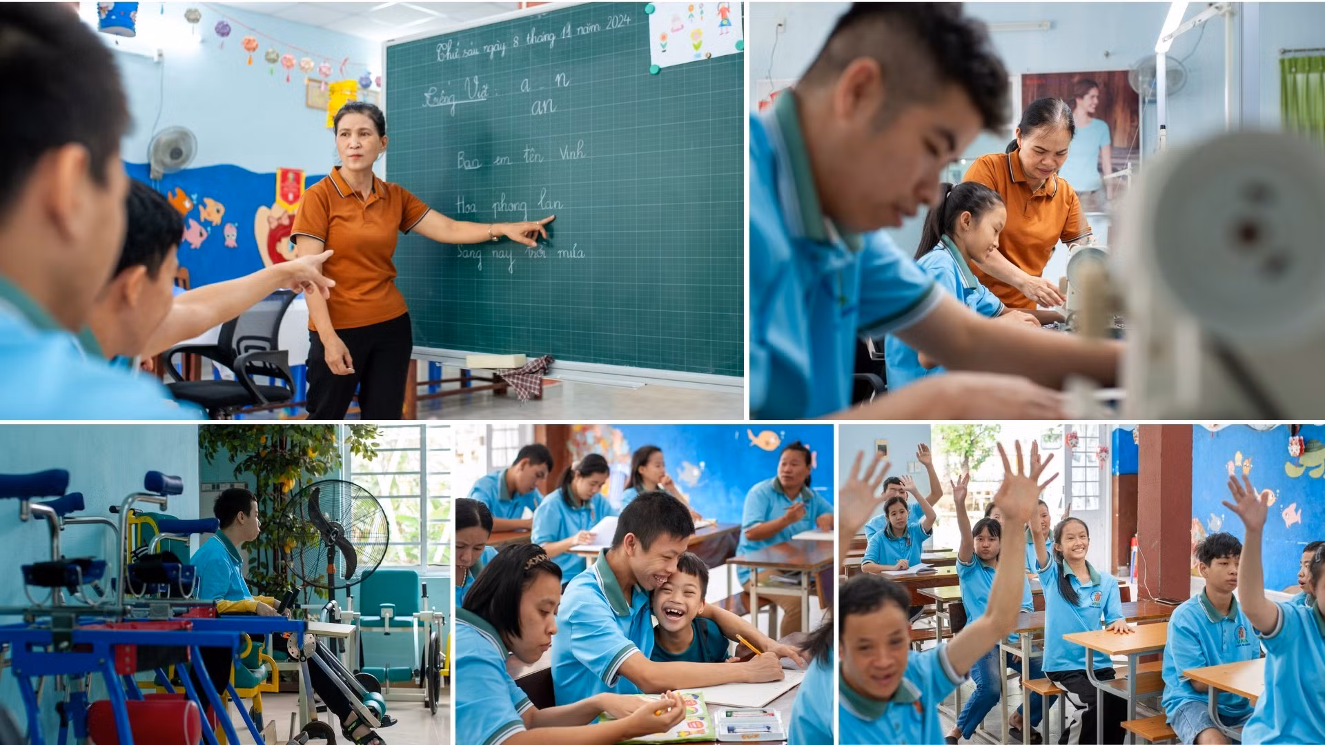 Hình ảnh tại Trung tâm Bảo trợ nạn nhân chất độc da cam và trẻ em bất hạnh thành phố Đà Nẵng.