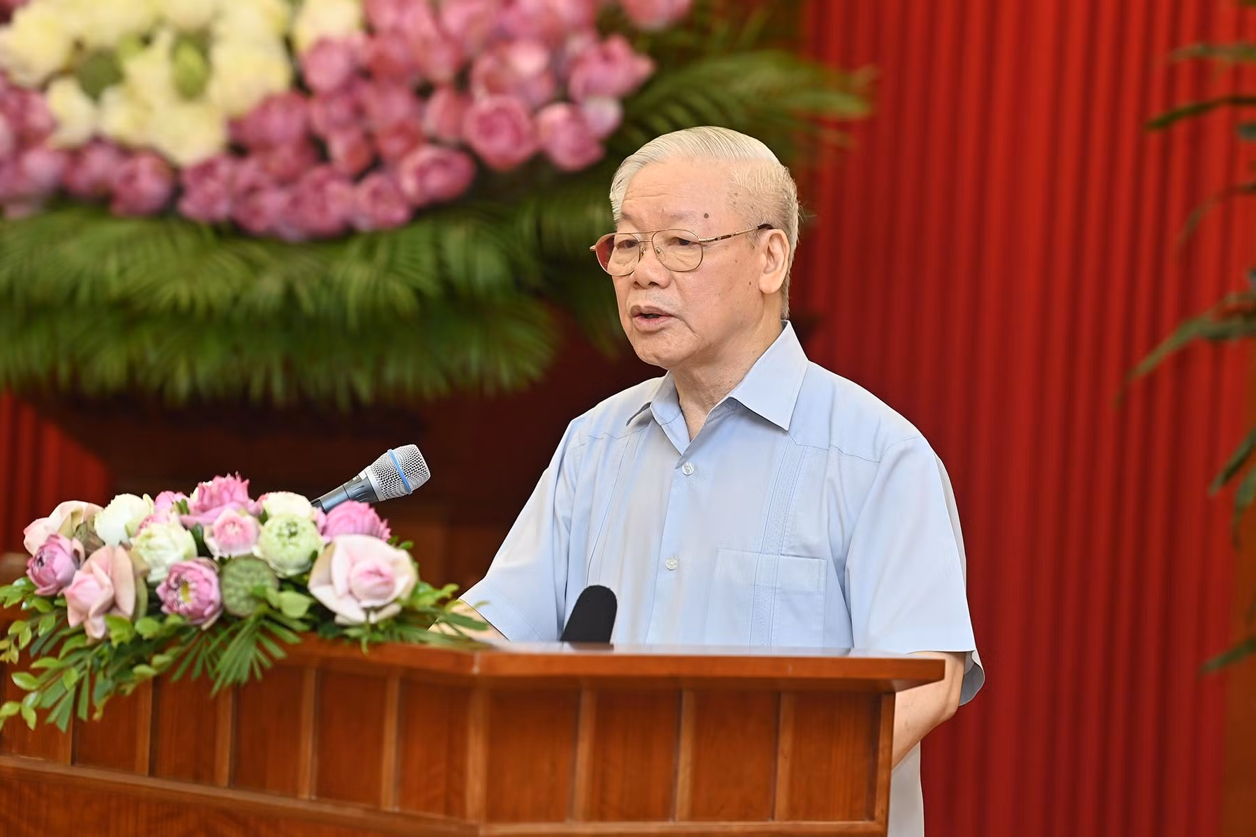 Tổng Bí thư Nguyễn Phú Trọng phát biểu tại buổi gặp mặt.