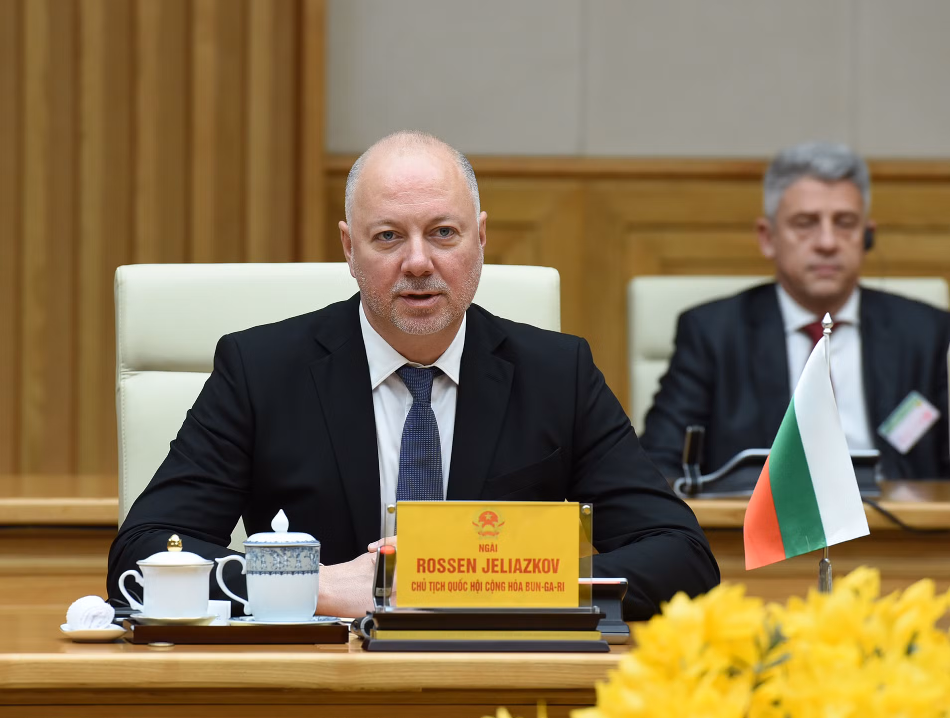Chủ tịch Quốc hội Bulgaria Rossen Dimitrov Jeliazkov phát biểu tại cuộc hội kiến Thủ tướng Phạm Minh Chính Chủ tịch Quốc hội Bulgaria Rossen Dimitrov Jeliazkov phát biểu tại cuộc hội kiến Thủ tướng Phạm Minh Chính