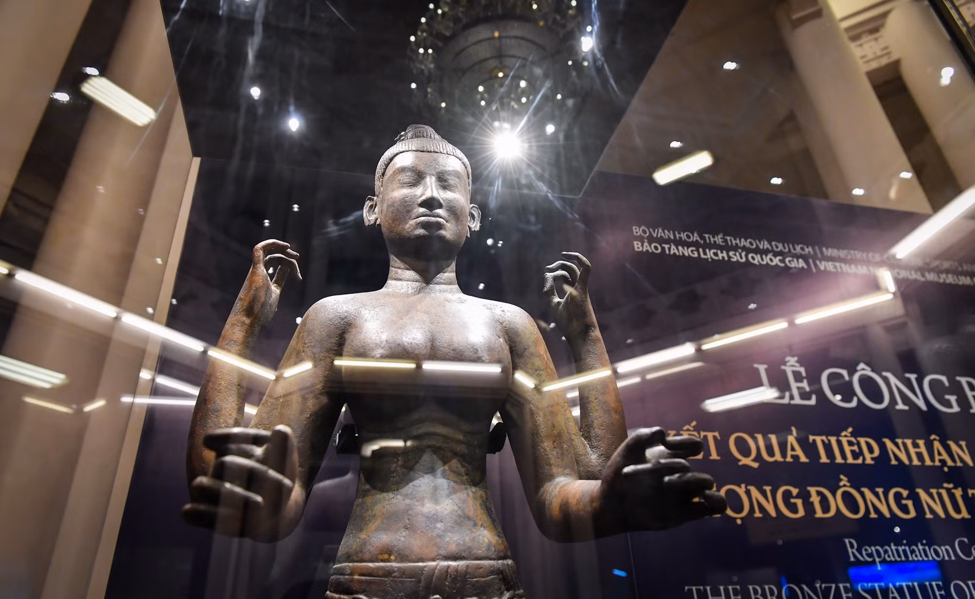 Sau rất nhiều nỗ lực, ngày 18/6, tượng đồng Nữ thần Durga 4 tay đã được vận chuyển an toàn về lưu giữ tại kho bảo quản của Bảo tàng Lịch sử quốc gia. Cuối tháng 8, lễ công bố Kết quả tiếp nhận, hồi hương tượng cũng chính thức được diễn ra.