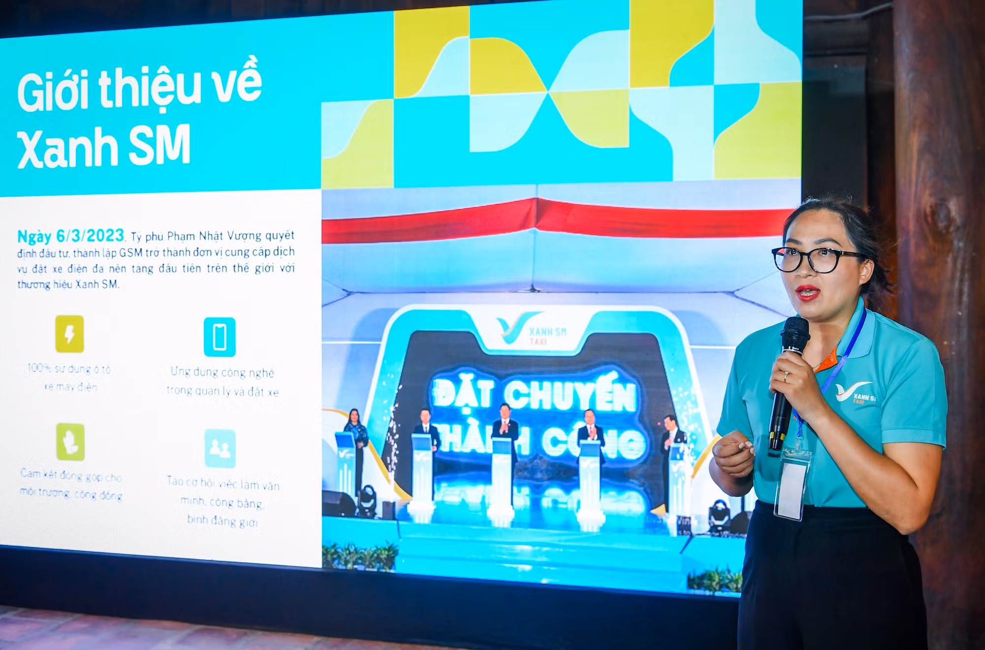 Với mục tiêu thúc đẩy chuyển đổi xanh mạnh mẽ, hướng tới mục tiêu Net-Zero vào năm 2050 của Chính phủ, Xanh SM góp phần giảm lượng khí thải CO₂ và tiếng ồn.