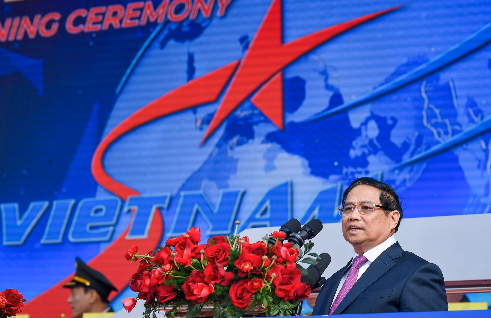 Thủ tướng Phạm Minh Chính phát biểu tại Lễ khai mạc Triển lãm Quốc phòng quốc tế Việt Nam 2024.