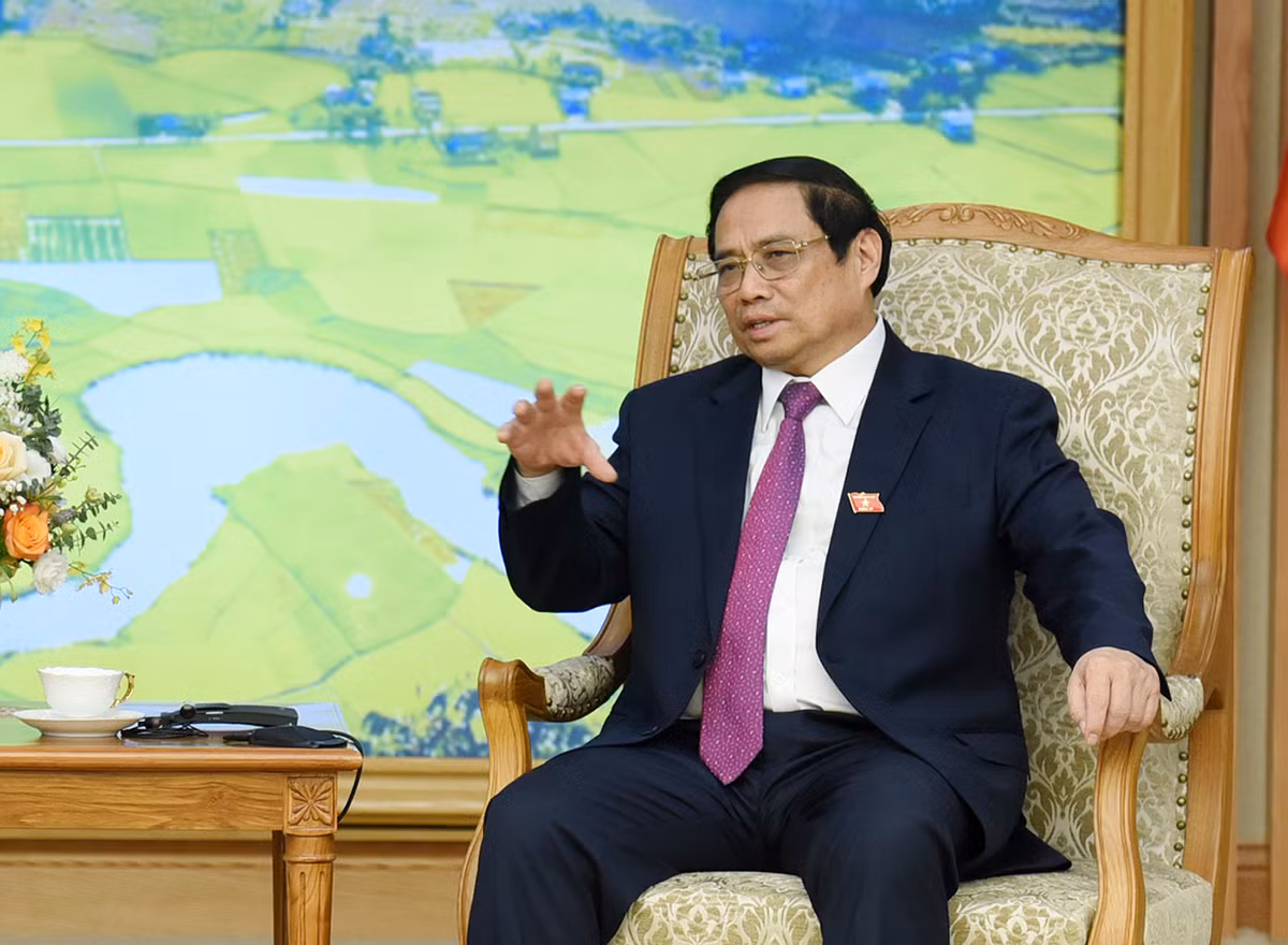 Thủ tướng Phạm Minh Chính phát biểu tại buổi tiếp.