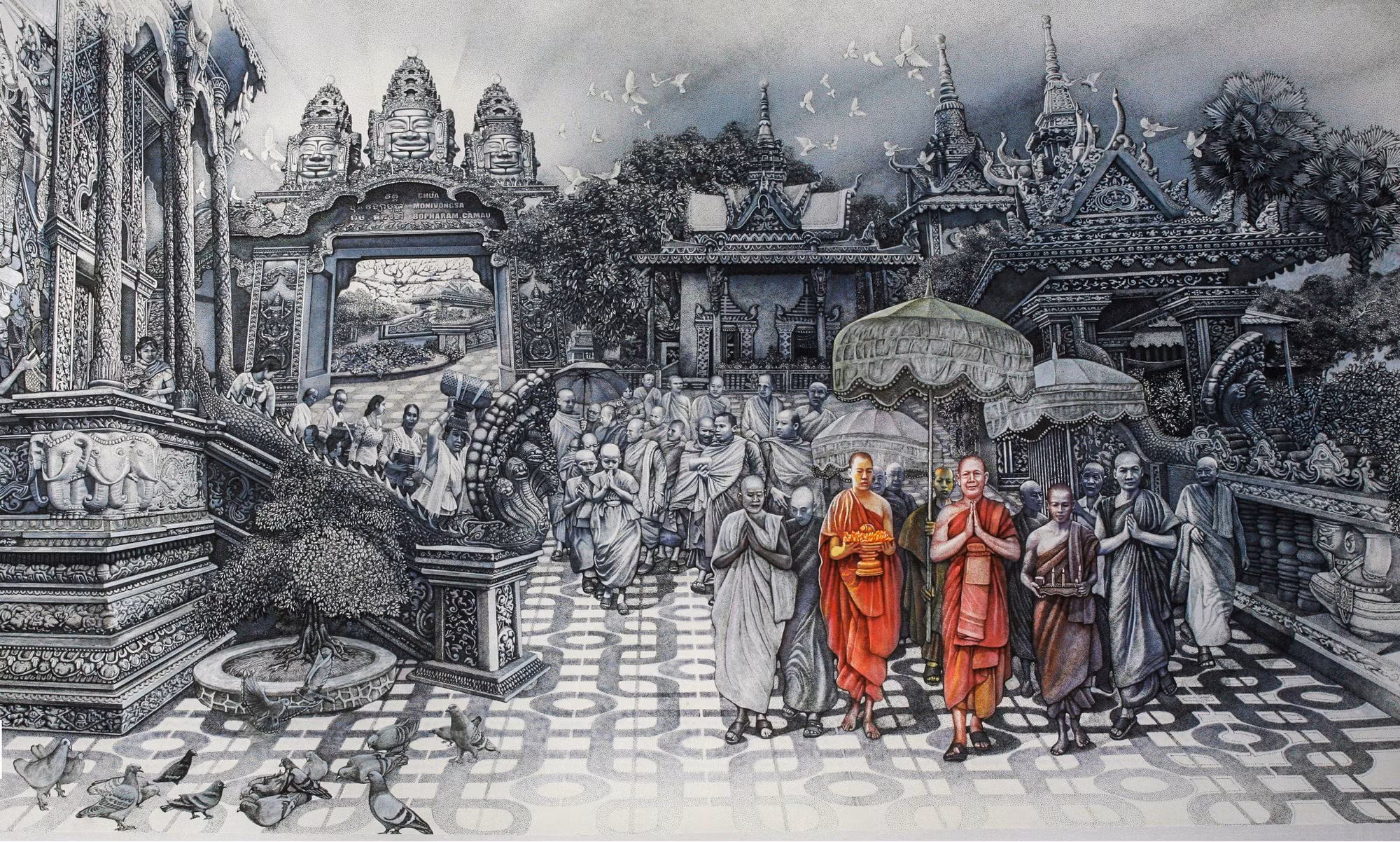 Tác phẩm "Lễ hội Kh'mer ở Cà Mau".