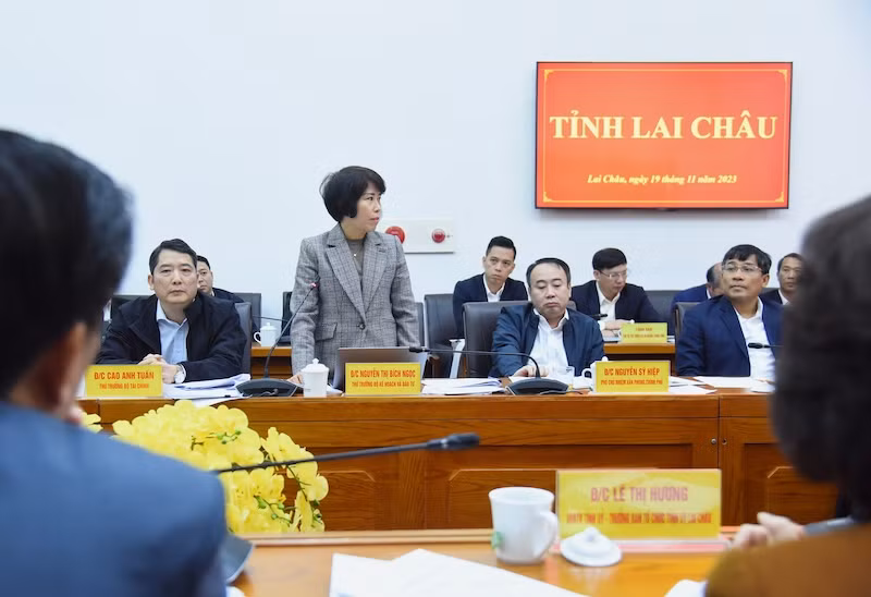 Thứ trưởng Bộ Kế hoạch và Đầu tư Nguyễn Thị Bích Ngọc phát biểu. Thứ trưởng Bộ Kế hoạch và Đầu tư Nguyễn Thị Bích Ngọc phát biểu.