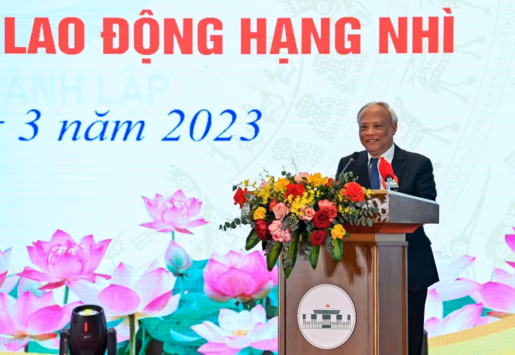 Nguyên Phó Chủ tịch Quốc hội Uông Chu Lưu phát biểu tại lễ kỷ niệm.