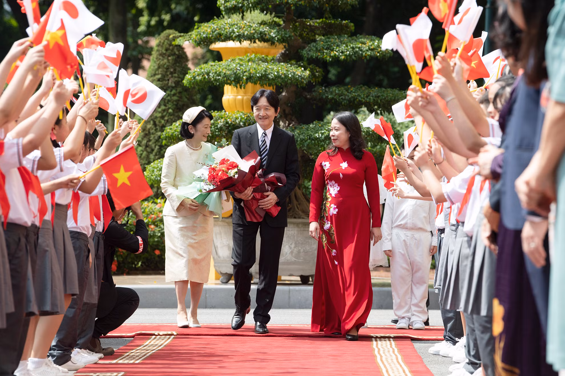 [Ảnh] Phó Chủ tịch nước Võ Thị Ánh Xuân chủ trì lễ đón và hội đàm với Hoàng Thái tử Nhật Bản Akishino 