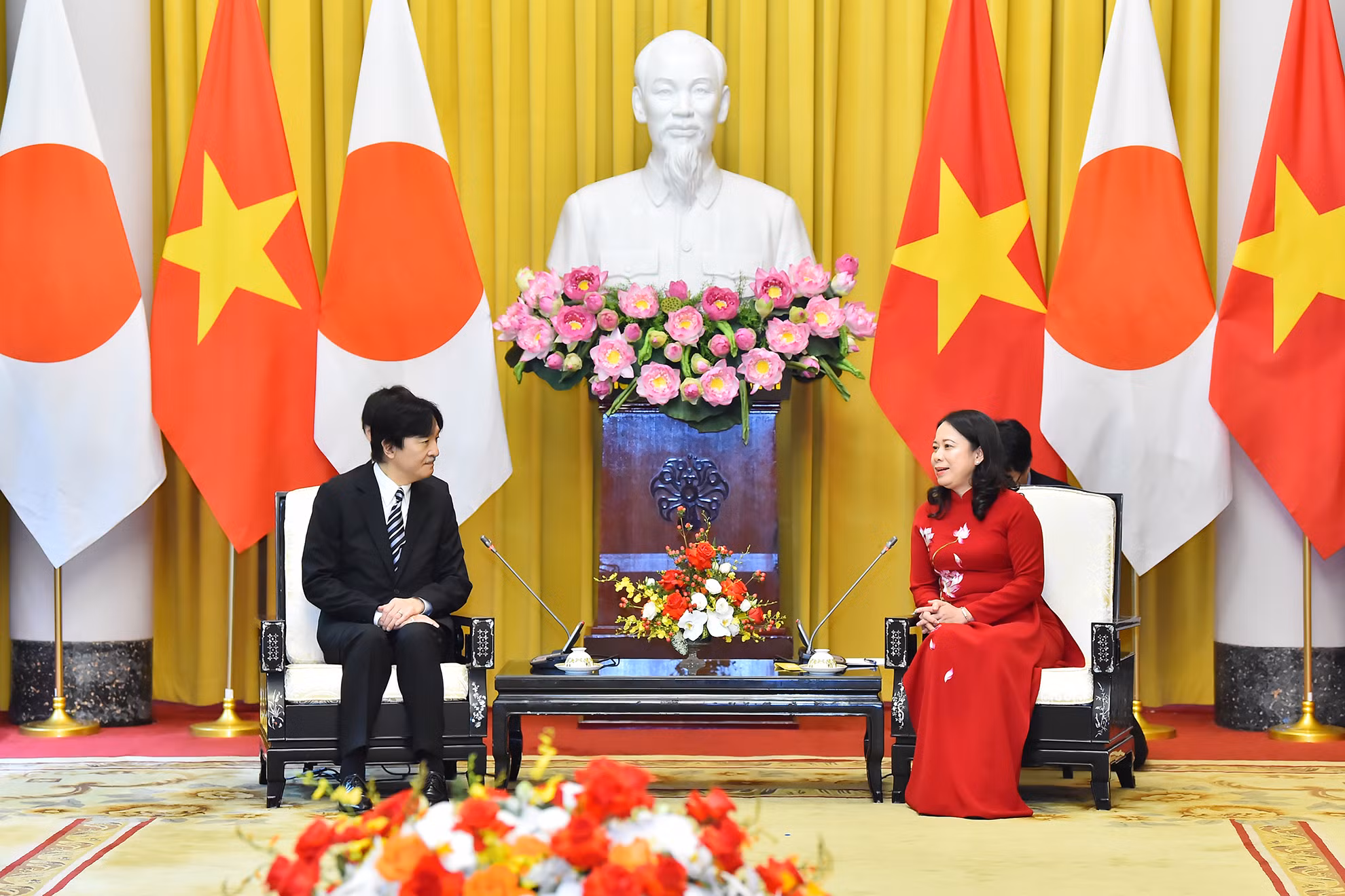 [Ảnh] Phó Chủ tịch nước Võ Thị Ánh Xuân chủ trì lễ đón và hội đàm với Hoàng Thái tử Nhật Bản Akishino ảnh 7