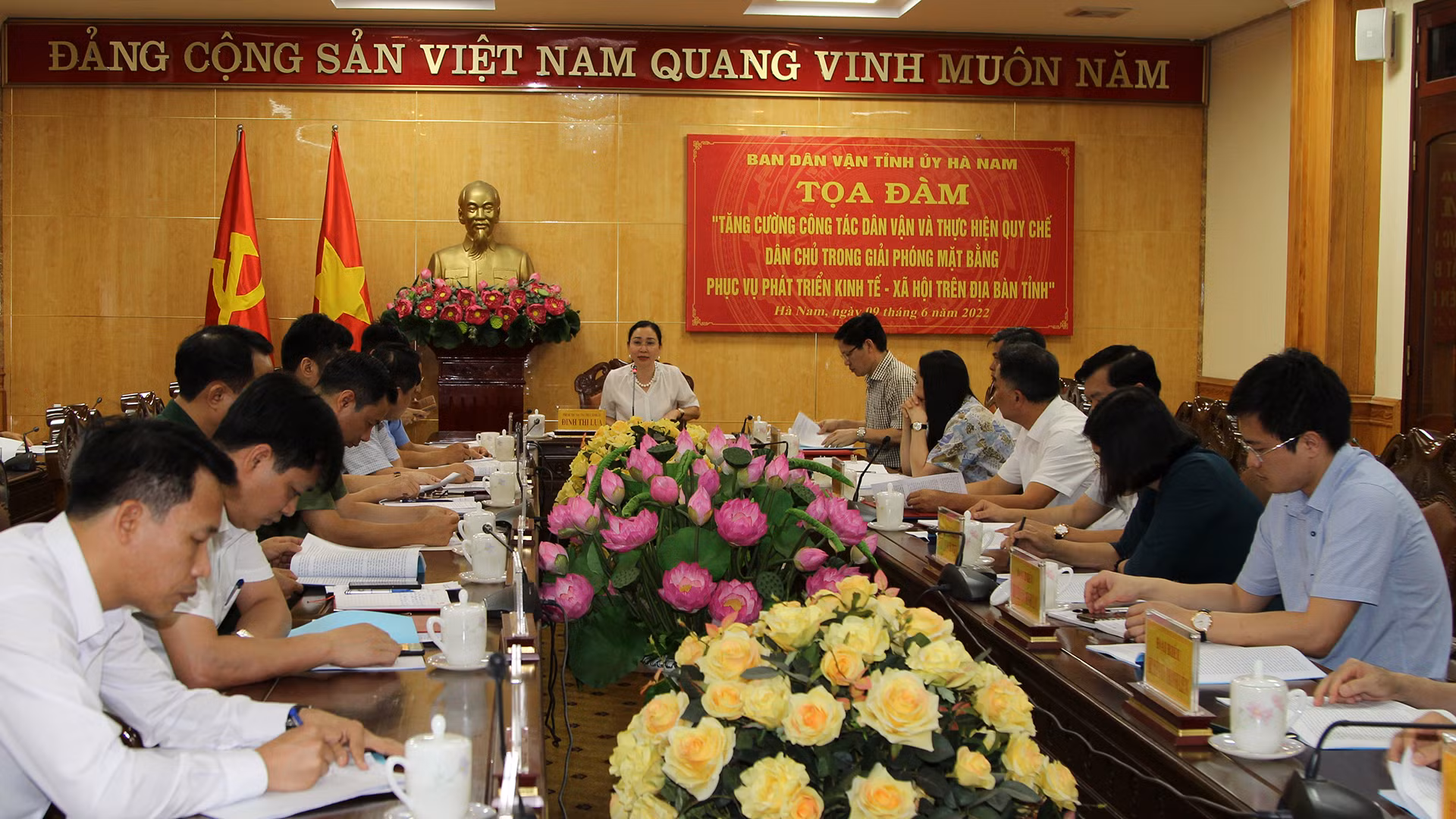 Tọa đàm tăng cường công tác dân vận và thực hiện quy chế dân chủ trong giải phóng mặt bằng.