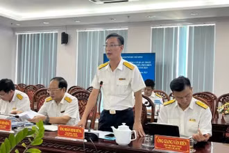 Trưởng Thuế Thành phố Hồ Chí Minh Đoàn Minh Dũng phát biểu tại hội nghị.