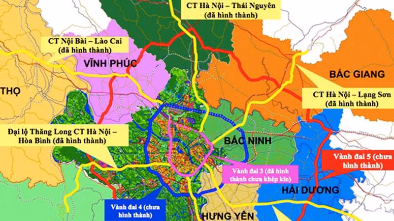 Tuyến đường vành đai 4. (Ảnh: NGỌC ANH)