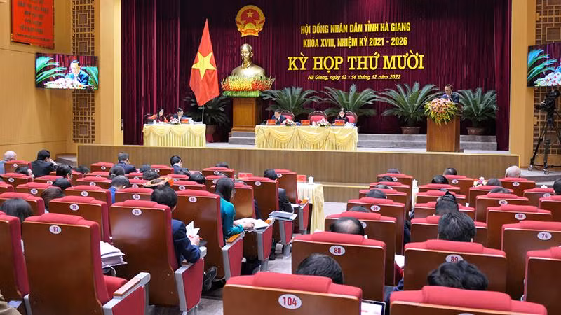Toàn cảnh kỳ họp thứ 10, Hội đồng nhân dân tỉnh Hà Giang.