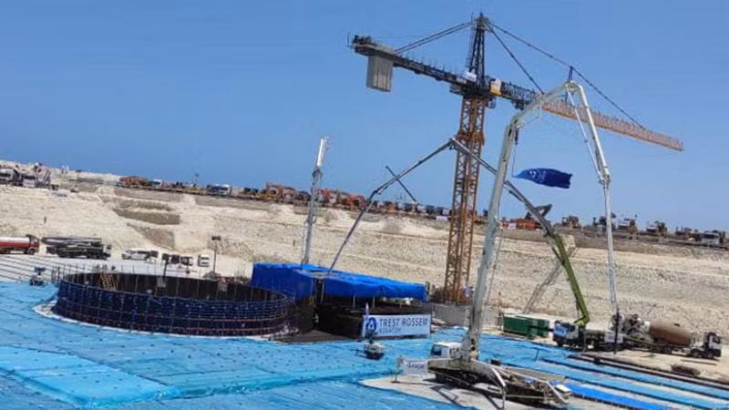 Khu vực xây dựng Nhà máy điện hạt nhân El-Dabaa. (Nguồn: NPPA)