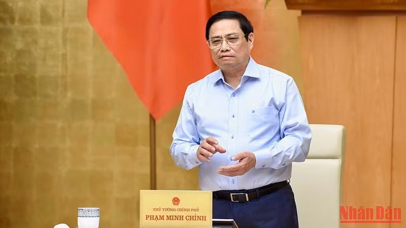 Thủ tướng Phạm Minh Chính phát biểu tại phiên họp (Ảnh: TRẦN HẢI)