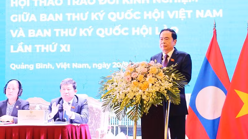 Phó Chủ tịch Thường trực Quốc hội Trần Thanh Mẫn phát biểu chào mừng Hội thảo.