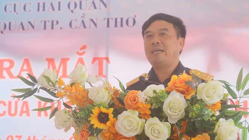 Phó Tổng cục trưởng Tổng cục Hải quan Nguyễn Văn Thọ phát biểu tại buổi lễ.