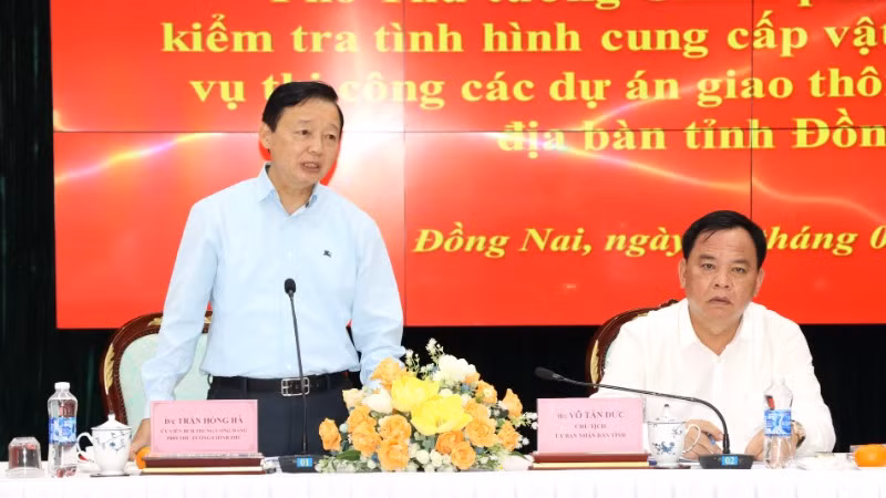 Phó Thủ tướng Chính phủ Trần Hồng Hà phát biểu tại buổi làm việc.