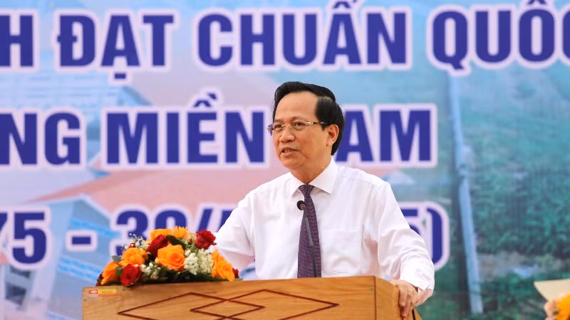 Bộ trưởng Dân tộc và Tôn giáo Đào Ngọc Dung phát biểu tại buổi lễ.