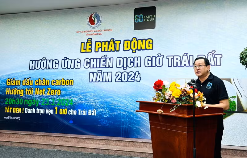 Giám đốc Sở Tài nguyên và Môi trường Đồng Nai Đặng Minh Đức phát biểu tại Lễ phát động.