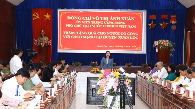 Phó Chủ tịch nước Võ Thị Ánh Xuân phát biểu tại buổi lễ.