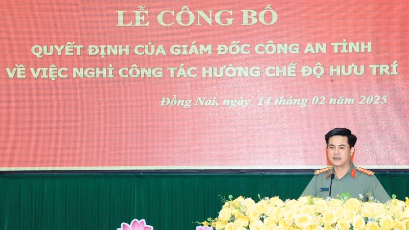 Đại tá Nguyễn Đức Hải, Giám đốc Công an tỉnh Đồng Nai phát biểu tại buổi lễ. Đại tá Nguyễn Đức Hải, Giám đốc Công an tỉnh Đồng Nai phát biểu tại buổi lễ.