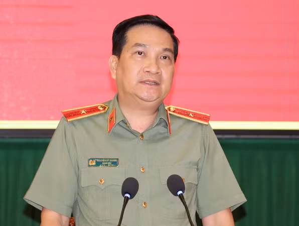 Thiếu tướng Nguyễn Sỹ Quang, Giám đốc Công an tỉnh Đồng Nai phát biểu tại buổi đối thoại.