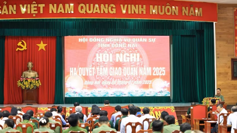 Quang cảnh hội nghị hạ quyết tâm giao quân năm 2025.