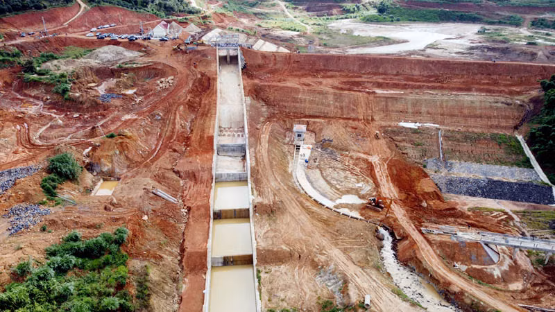 Một hạng mục công trình thuộc dự án hồ chứa nước Đông Thanh.